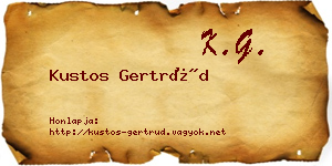 Kustos Gertrúd névjegykártya